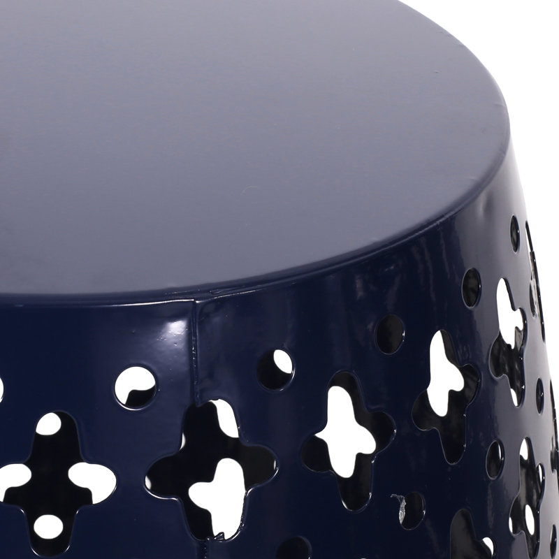 Metal Table - Navy Blue, Modern Design With Iron Cut, 16.23In W X D 20.29In H, No Assembly Required Accent In Blue Style, , 16.23W 16.23D 20.29H,