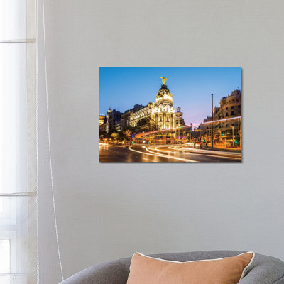 Night In Madrid, Spain by Matteo Colombo - Wrapped Canvas Print