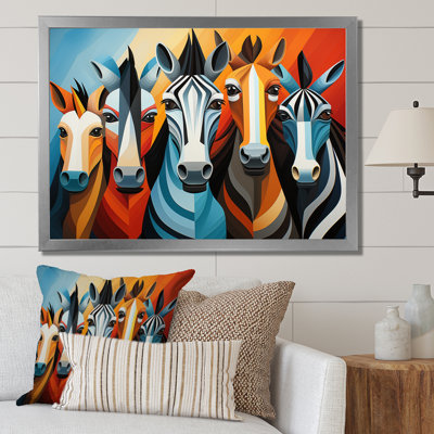 Zebra Cubist Family, reproduction d'art sur toile