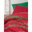 Ensemble de housse de couette double Premium Ranforce, 79 po x 87 po | 100% coton avec impression réactive, comprend 2 taies d'oreiller (19,7 po x 27,6 po) | Lavable à la machine, design élégant vert et rouge, housse de couette à fermeture à boutons-120487604