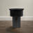 Round Mango Wood Tiered Pedestal Side Table with Ribbed Details