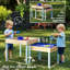 HOMCOM 152.4cm x 152.4cm Fir Wood Square Sandbox with Cover