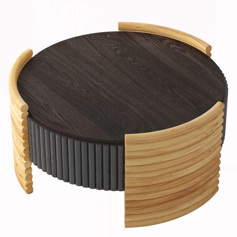 Table basse avec rangement, facile à assembler, Marron foncé