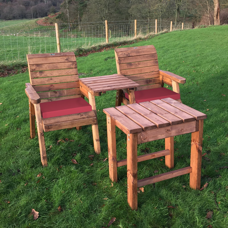 Farrar Wood Outdoor Bench, Burgundy