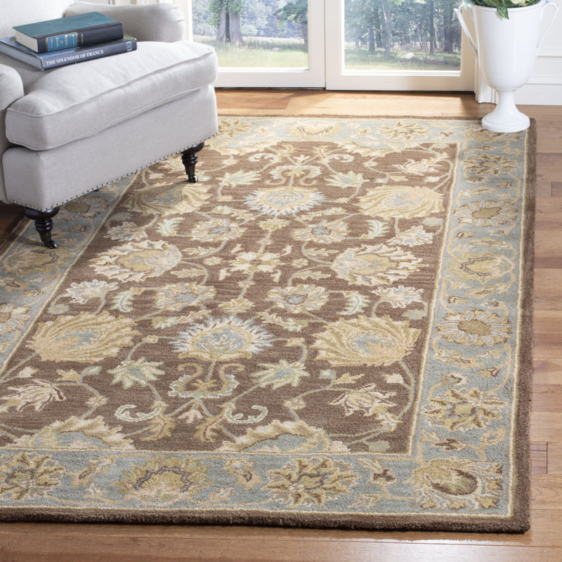 Tapis doré / brun en laine touffeté à la main Cranmore, Ovale 7 pi 6 po x 9 pi 6 po