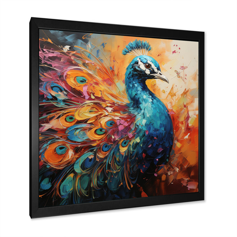 Keevon Peacock Expressionist Portrait I - reproduction, H 16 po x l 16 po x P 1 po, Cadre simple noir