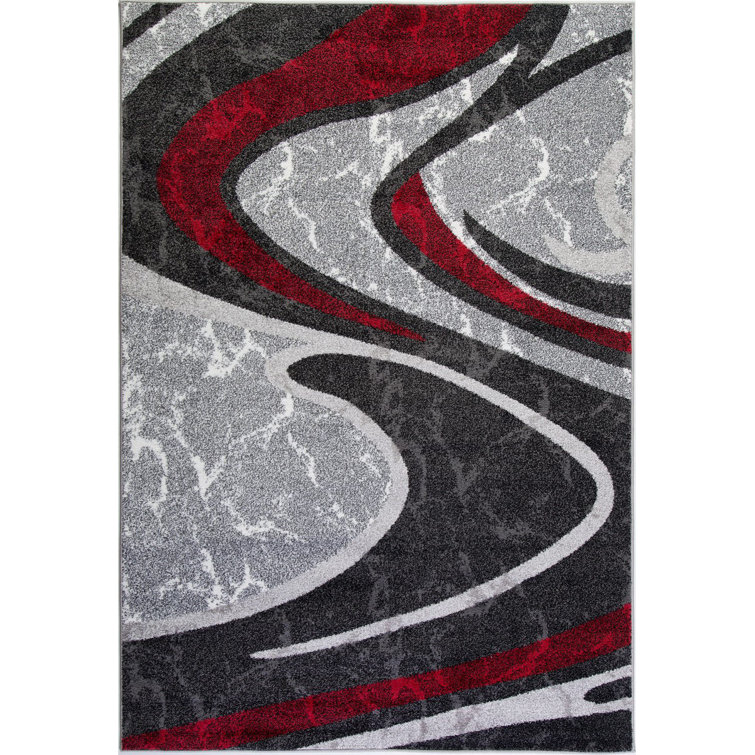 Spruce Hill Abstract Red Area Rug