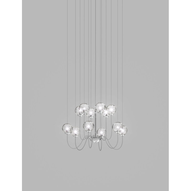 Puppet Suspension 12P Multicolor 1 Glossy Chrome G9 Ul, Crystal Transparent, Glossy Chrome