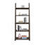 Bibliothèque échelle à 5 niveaux avec structure en bois d'hévéa, support de rangement multifonctionnel pour divers décors-331739933