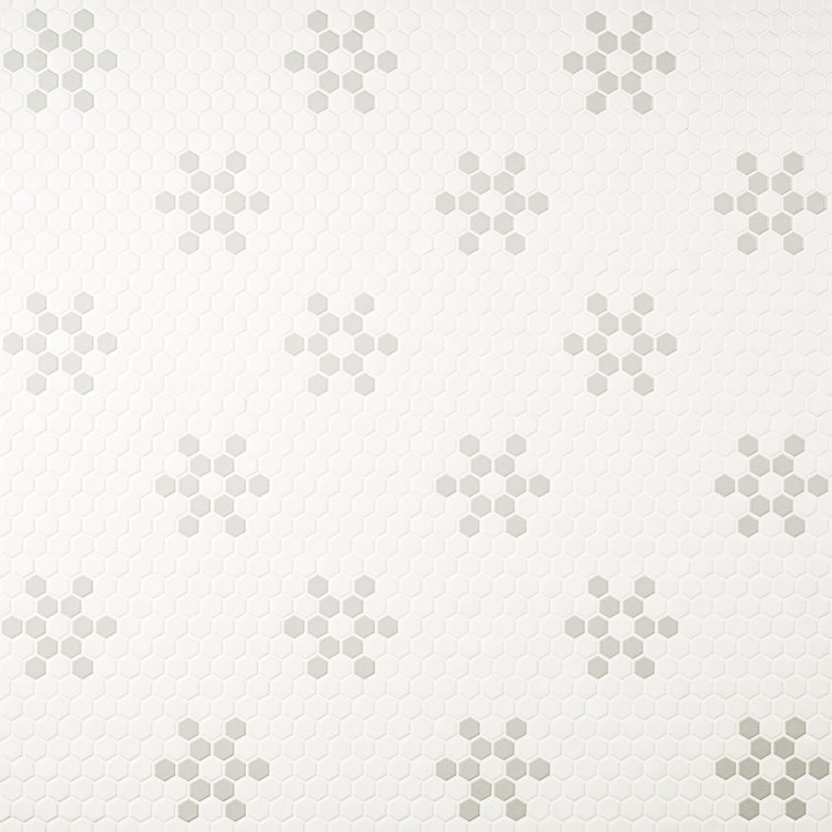 Mod Petal Pattern 11.73" x 11.85" Matte Porcelain Floor And Wall tile
