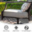 Chaise de salle à manger pivotante pour l'extérieur avec coussin et coussin-1365375794