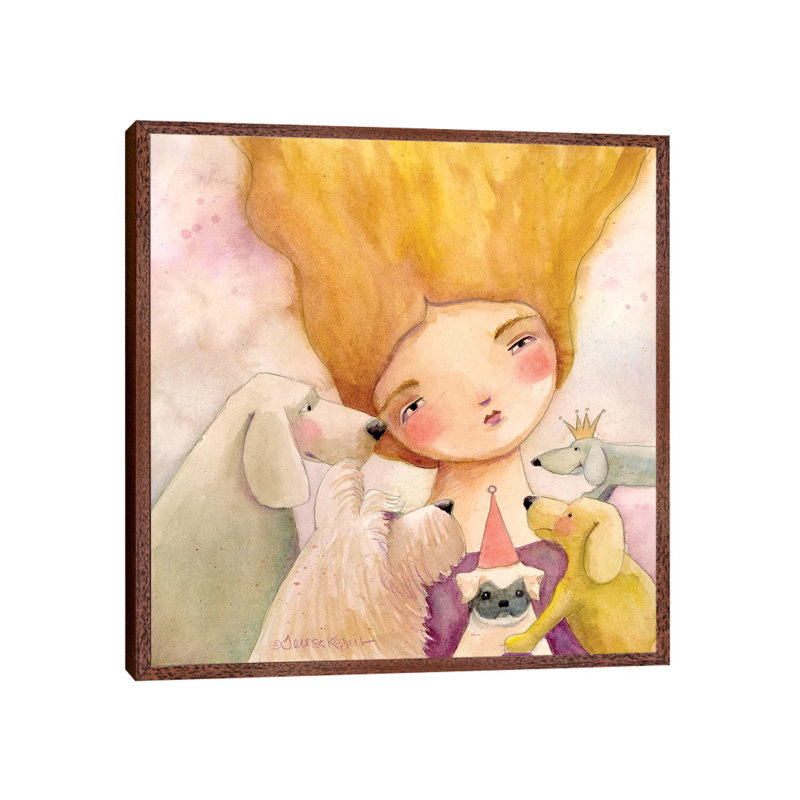Loyalty by Teresa Kogut - Painting on Canvas, 45.72 cm H x 45.72 cm W, Classic Brown Wood Framed