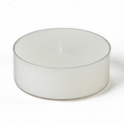 Unscented Tealight Candle with Plastic Holder, White, Set of 12