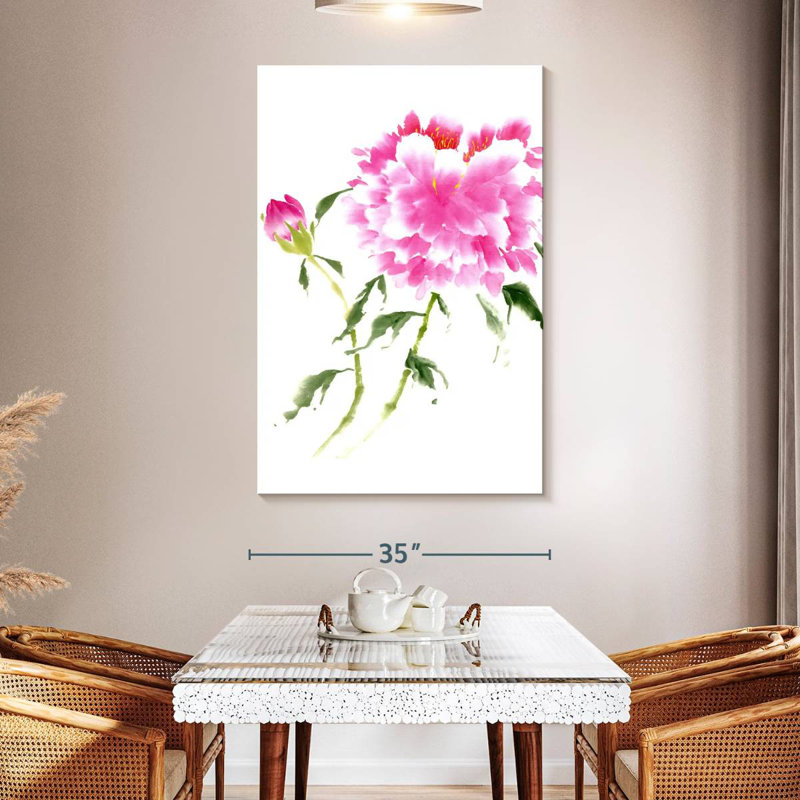 Pivoines Harnek en rose II, H 51 po x l 34 po