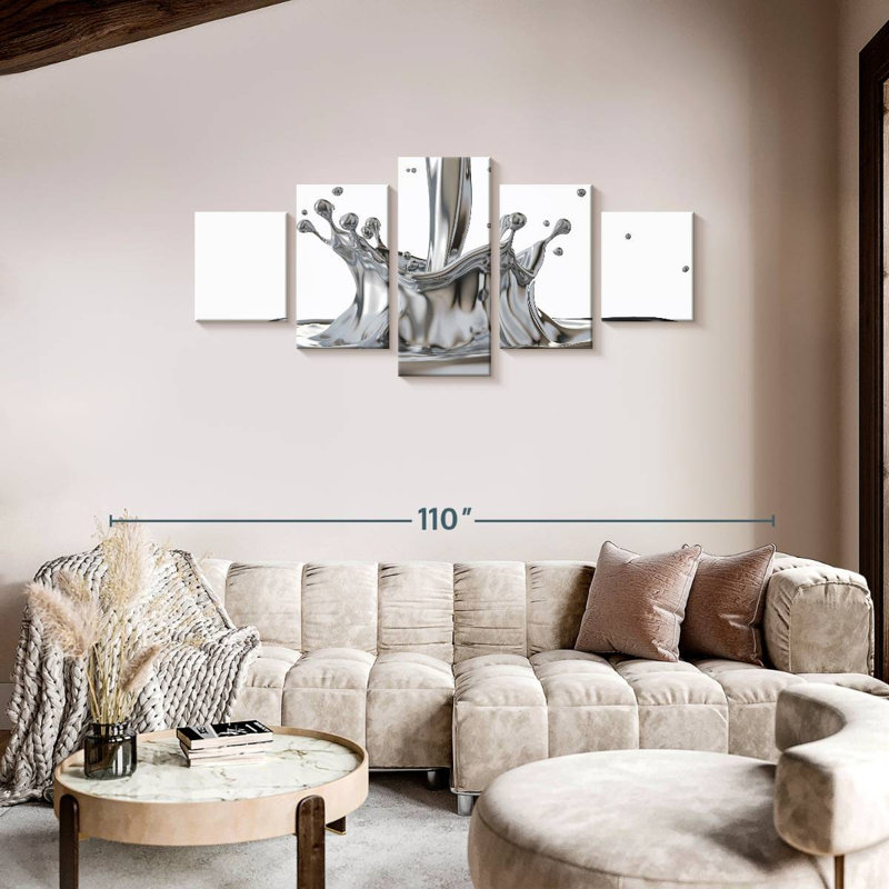 Avery Liquid Silver Splash, 36" H x 80" W