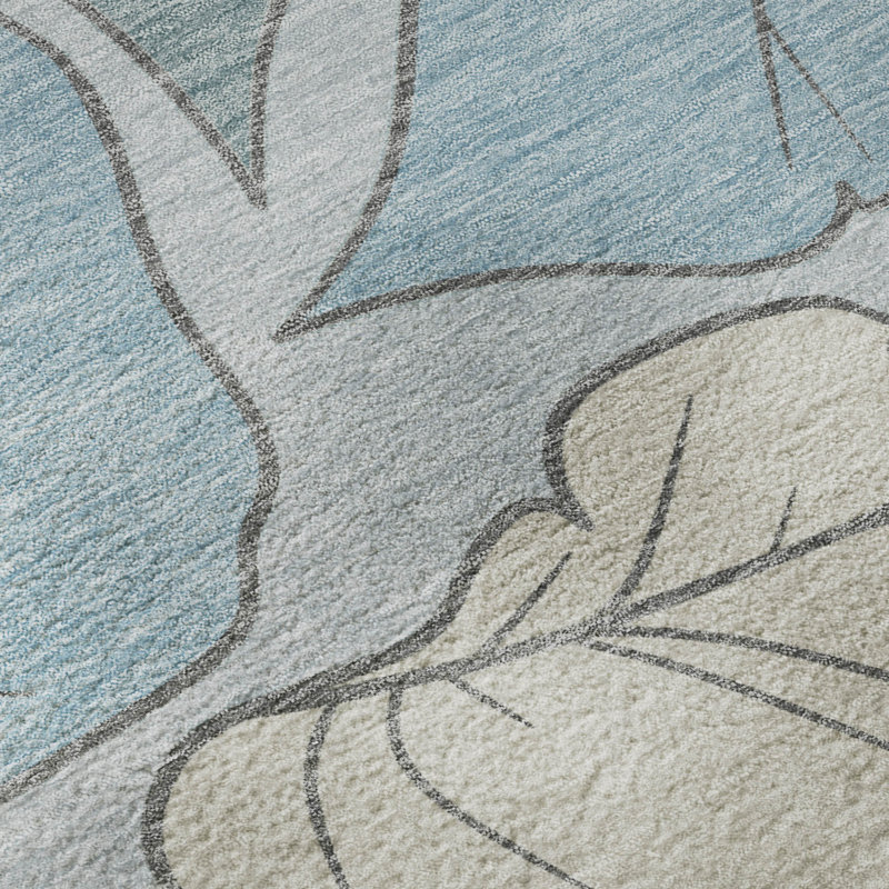 Tapis botanique de qualité supérieure lavable à la machine Mayfield AMF2348, Teal, 5' x 7'6"