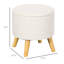 Upholstered Linen Footstool