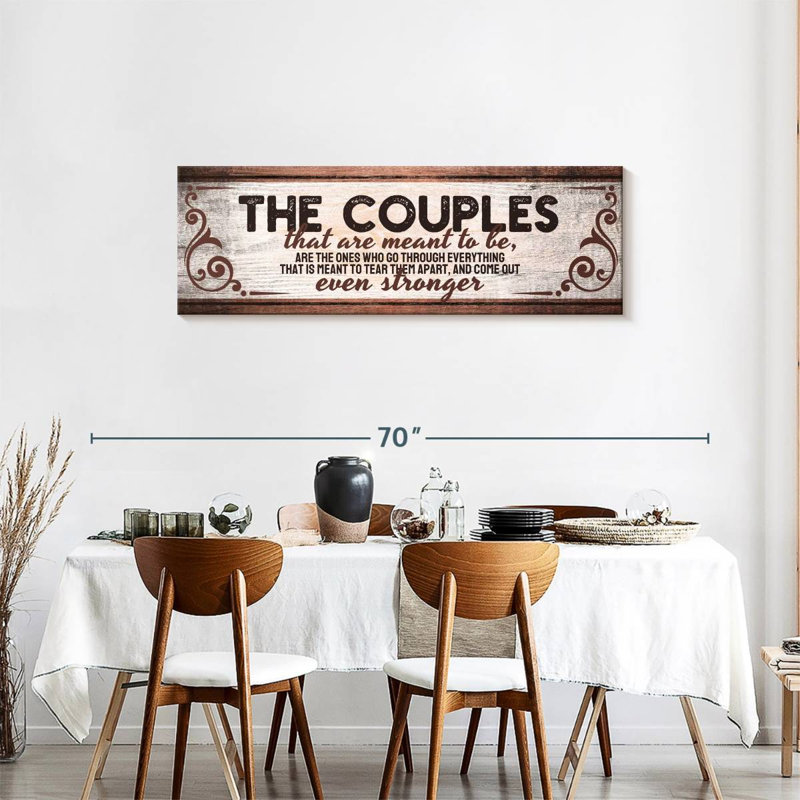 The Couples Quote Wall Sign Canvas Print, 18" H x 54" W x 1.25" D