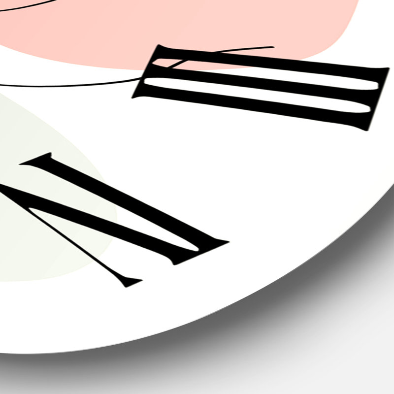 Portrait d'une femme en ligne continue - horloge murale moderne, Surdimensionné