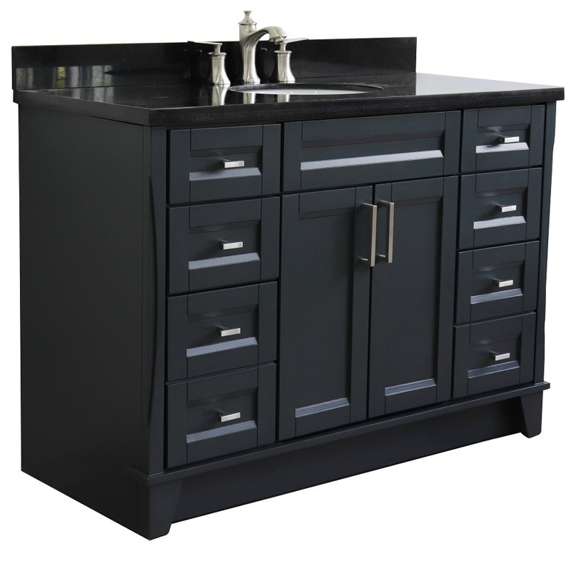 Ensemble de meuble-lavabo simple 49 po Brooten, Noir galaxie