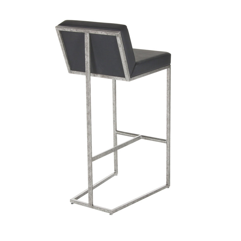Outrageous Bar Stool, Black, Royal Silver