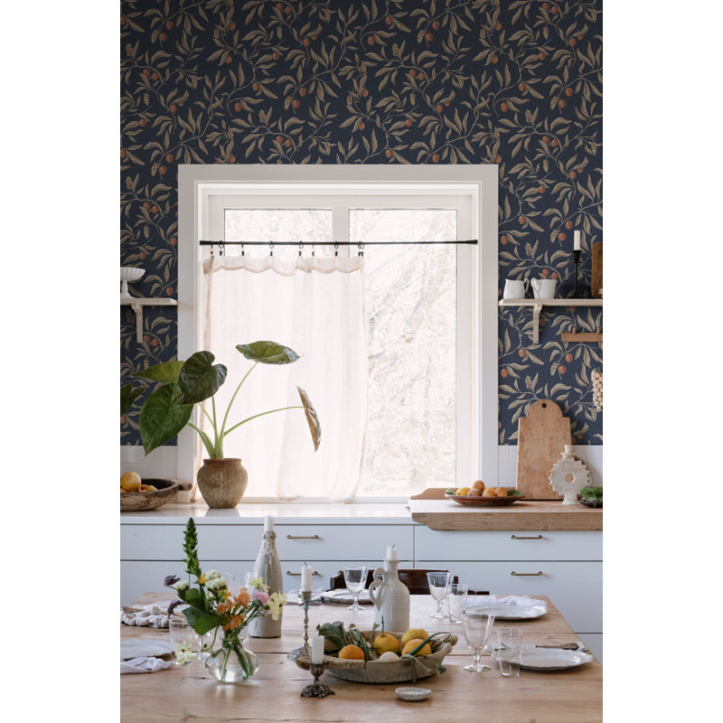 Villa Dalaro 2 Floral Wallpaper Roll, Classic Blue