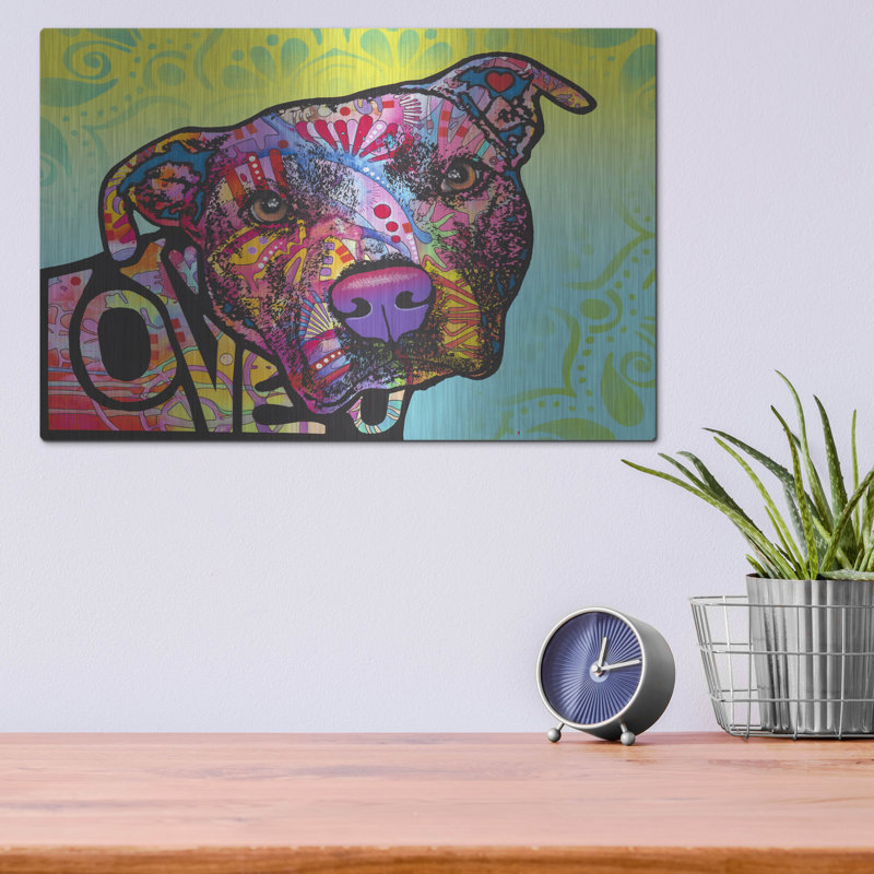 «Love You Pit Bull» par Dean Russo, H 12 po x l 16 po