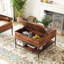 Table basse à plateau rabattable avec rangement