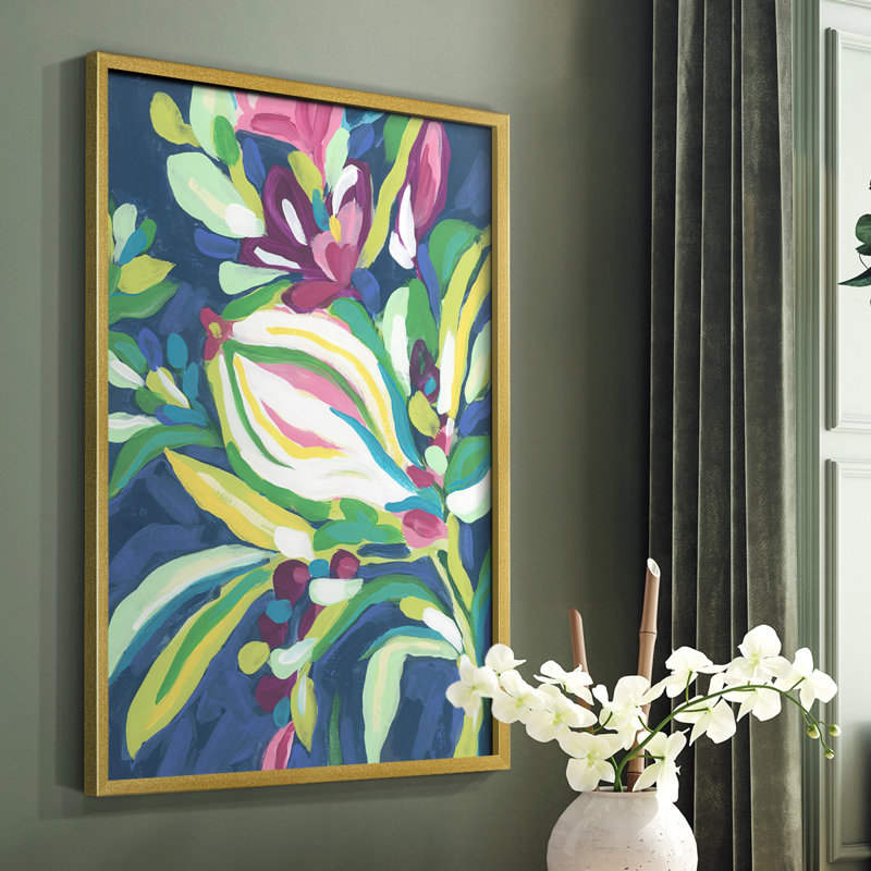 Blue Tropics II, reproduction encadrée - bois massif, H 28 po x l 22 po