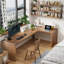 Bureau en coin en L en bois massif-124591929-124591930