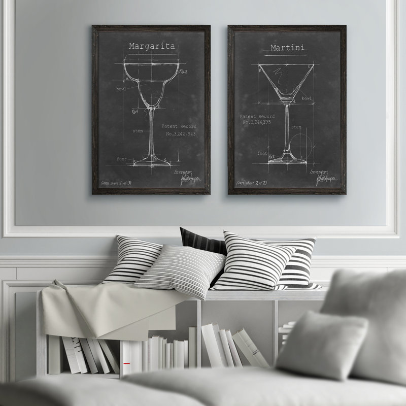 « articles bar blueprint v » par antonymeus bunjamin (abe)-2 pièces, ensemble de 2 reproductions d’art sur image