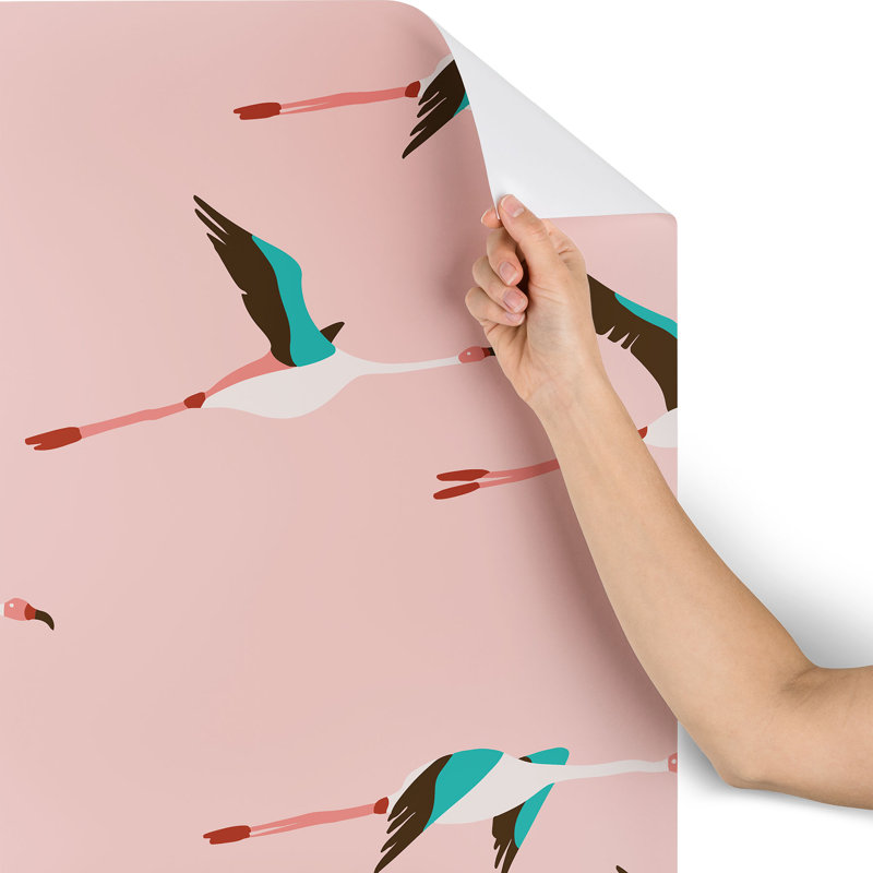 Rouleau de papier peint adhésif Dupont Flamingo, 10' L x 24" W
