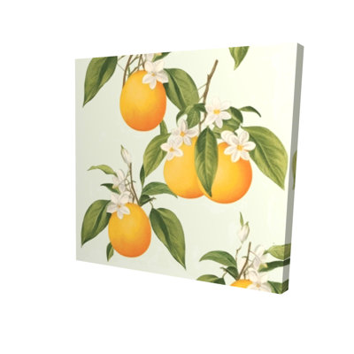 Suspended Oranges Flowers Canvas - Contemporary Bedroom Decor