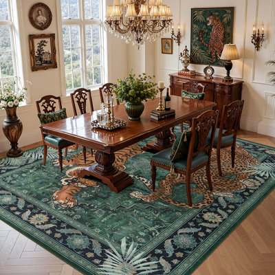 Boho Animal Washable Soft Non Slip Low Pile Indoor Area Rug