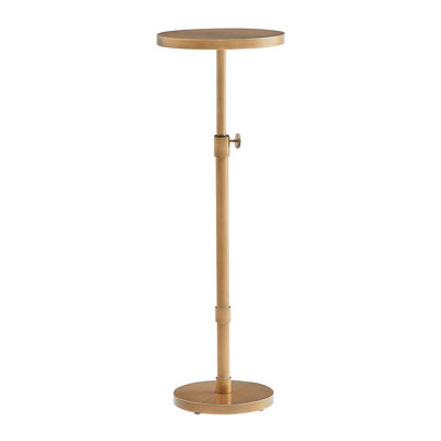 Morven Antique Brass Adjustable Height Accent Table, Versatile And Stylish For Modern And Traditional Décor.