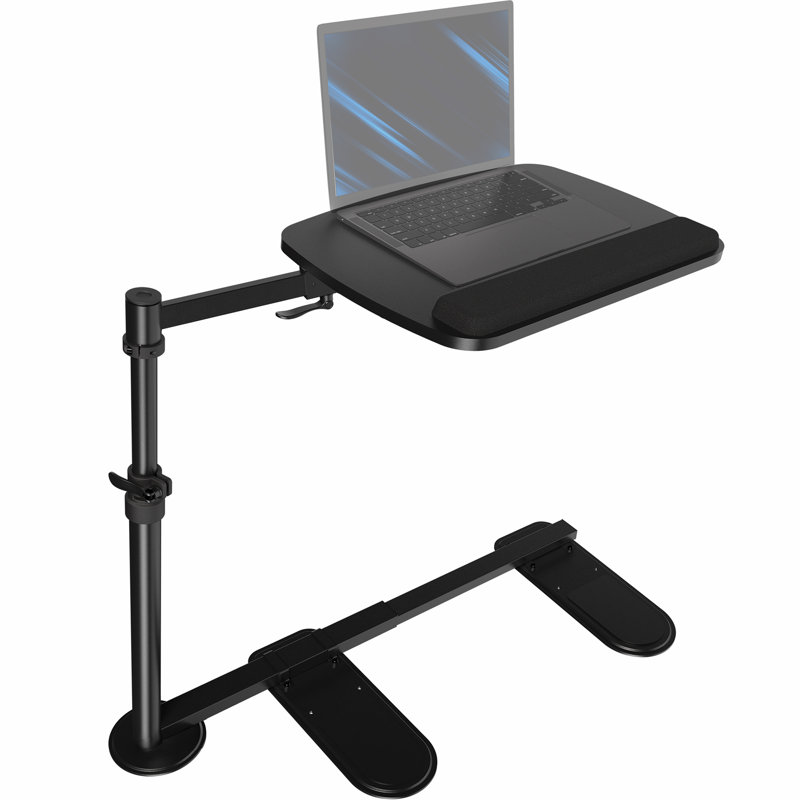 VIVO, table pivotante noire de 20 pouces au-dessus d'un canapé, bureau d'ordinateur portable pour le travail à distance