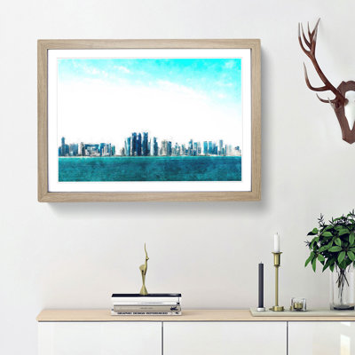 Skyline of Doha in Qatar - Framed Print