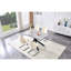 Modern Rectangular Dining Table With Light Gray Painted MDF Top And Sturdy Geometric Metal Legs, Contemporary Kitchen Table For Dining Room, Office Or Small Spaces (Light Gray Marble, 1 Table)