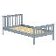 Structure de lit simple Clerise avec tête et pied de lit, plateforme en bois avec 13 lattes de bois, aucun sommier requis, assemblage facile, style maison de campagne pour chambre d'enfant simple (38 x 75)-286889356-286889351