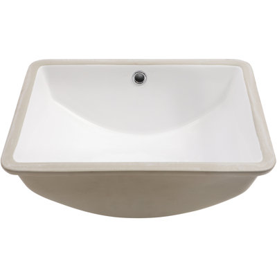 18.5X14 Inch White Ceramic Undermount Sink With Overflow - Modern, Stain For And Office Building Bathroom 18.5"X14" , Elegant Home, Restaurant,
