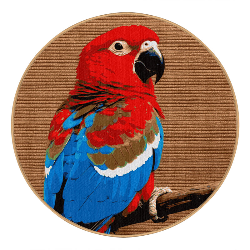  Tapis lavable Crimson Rosella Birds, Rond 8 pi