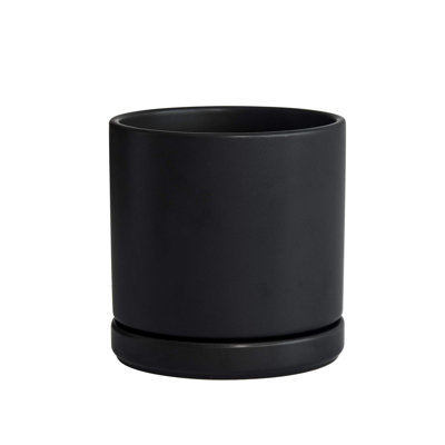 Ceramic Planter Pot with Drainage Hole and Saucer