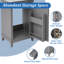 Petit meuble-lavabo moderne avec lavabo en céramique et beaucoup de rangement-667192145