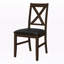 Ensemble de chaises de salle à manger en cuir noir et bois brun Addo, H 37,3 po x l 19,62 po x P 21,45 po