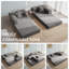 Folding Sofa Bed 160cm King Size, Convertible Modular Sofa, Corduroy Boneless Couch with Metal Frame-398615181