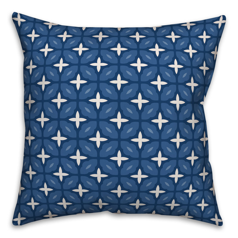 Geometric Pillow Cover, 16" x 16", Navy, No Fill