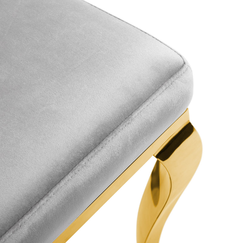 Ensemble de 2 chaises d'appoint rembourrées Monzeratt, Gris/doré