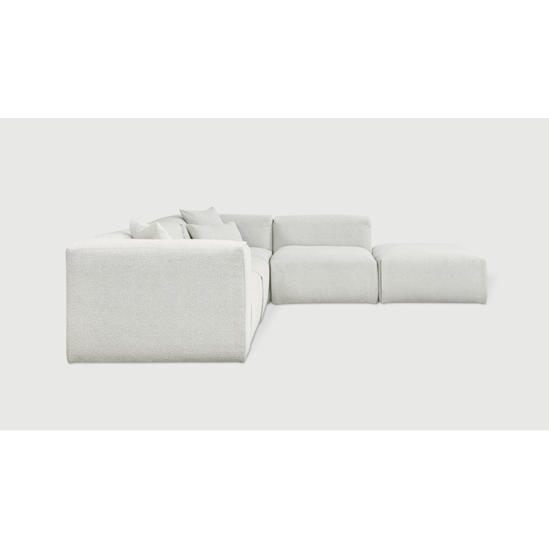 Canapé modulaire 5 pièces Nest, Orienté à droite, Boule de brouillard