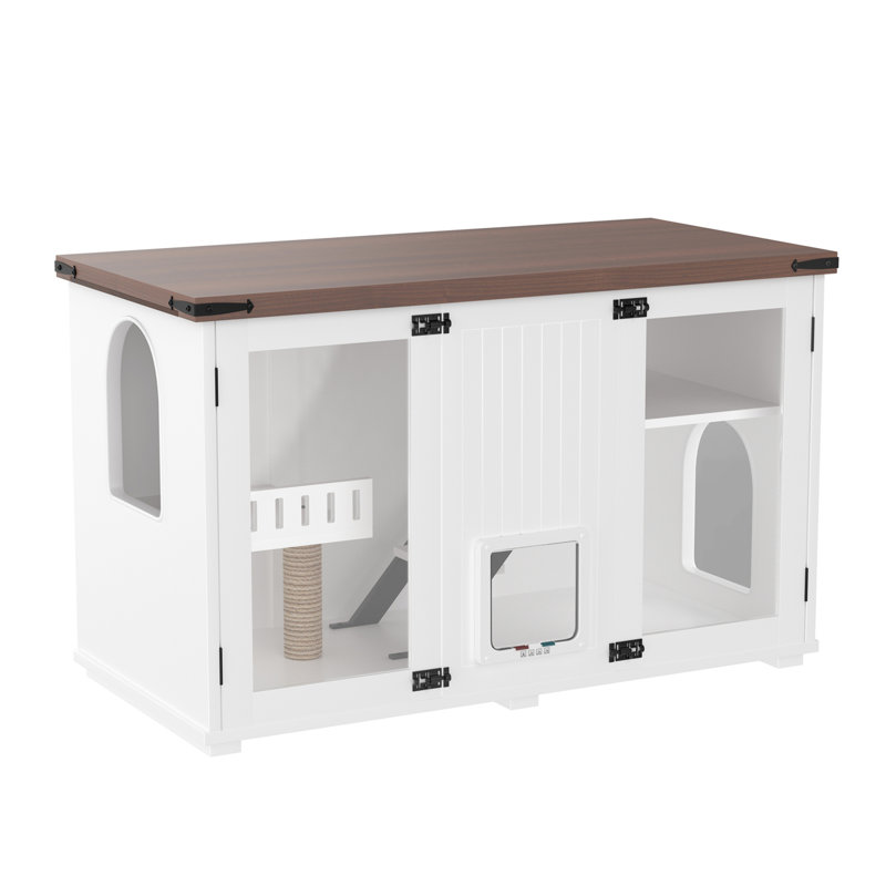 Large Cat Litter Box Enclosure with LED Light