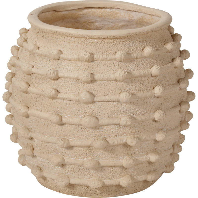 Bobble Fibrestone  Decorative Planter, 39cm H x 42cm W x 42cm D, Cream